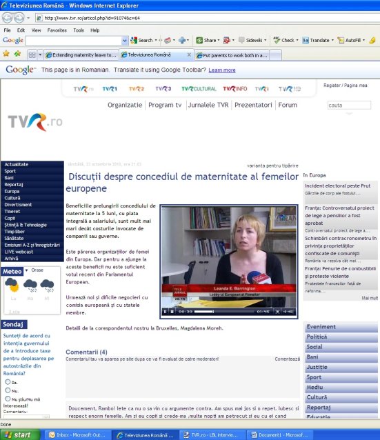 romanian public tv interview maternity leave lbl