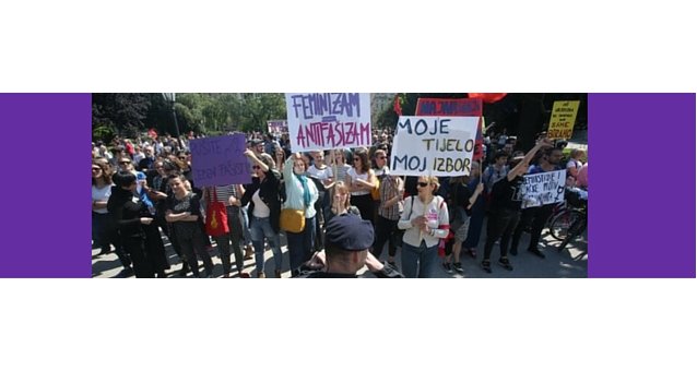 Protest for women's rights in Zagreb, Croatia