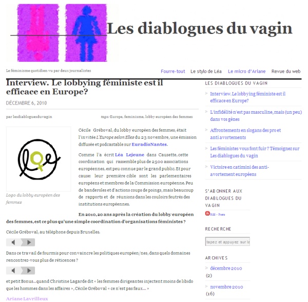 les diabologues du vagin le lobbying feministe est il efficace en europe 06 dec 2010